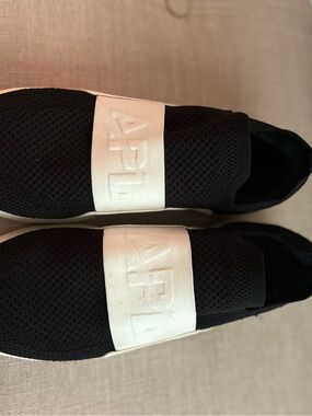 APL Slip-On Knit Sneakers in Black and White Contrast